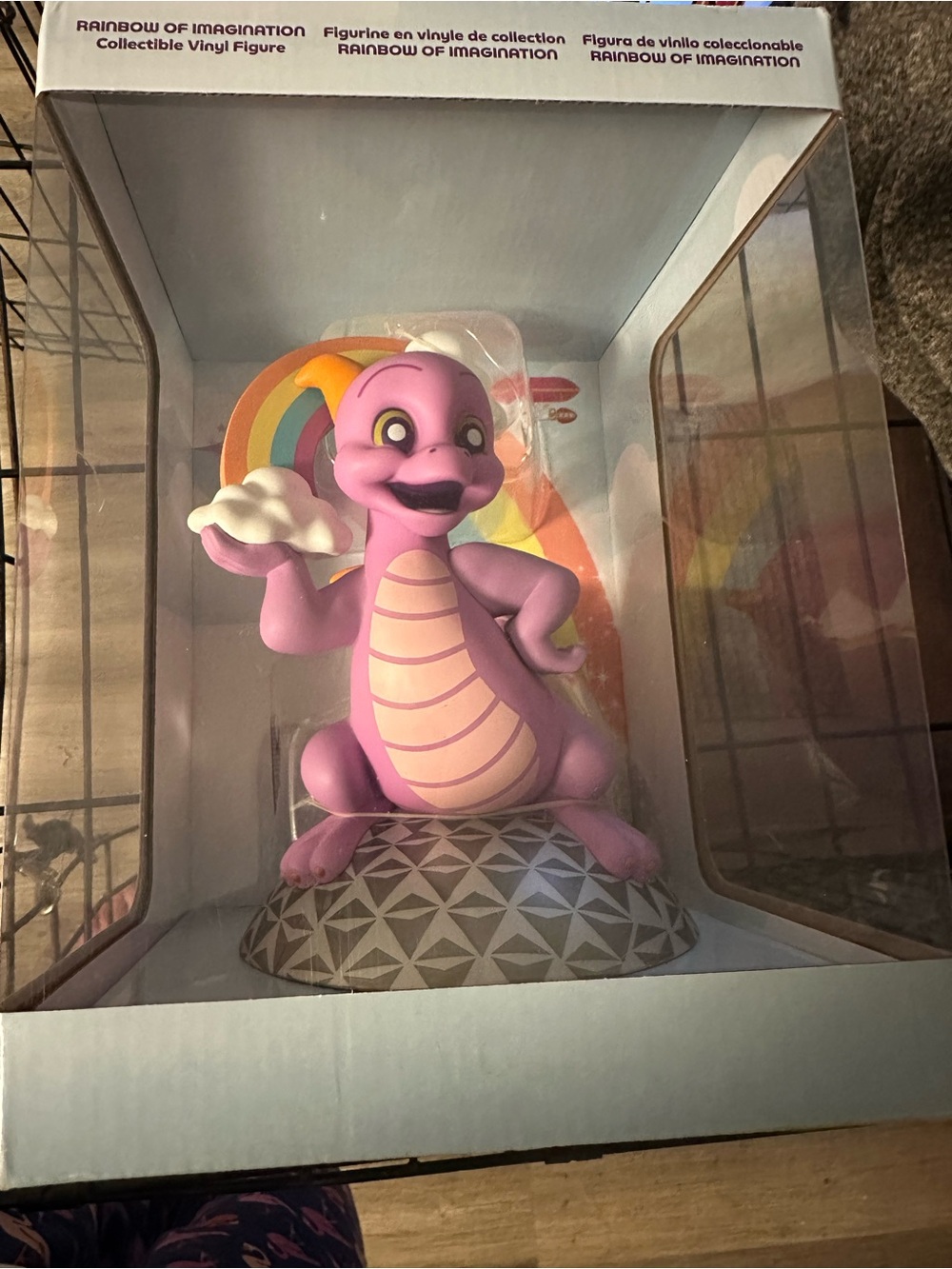 Disney Pink & Cream Dragon Vinyl Figure with Rainbow Accessory